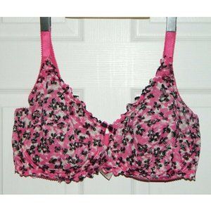 2 for/$30 Deesse Full Coverage Pink White Lace Front Underwire Bra Size 42DDD